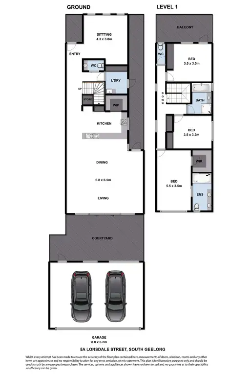 Floorplan of Homely townhouse listing, 5A Lonsdale Street, South Geelong VIC 3220