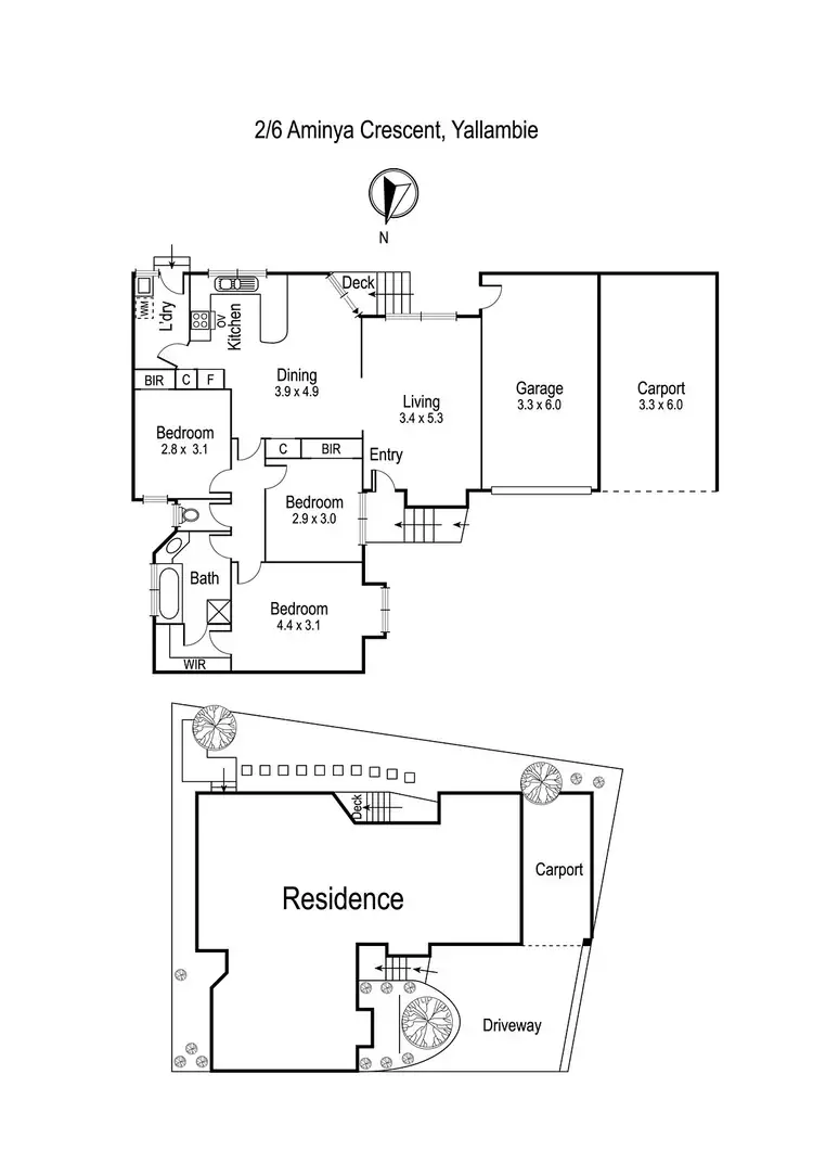 Floorplan of Homely unit listing, 2/6 Aminya Crescent, Yallambie VIC 3085