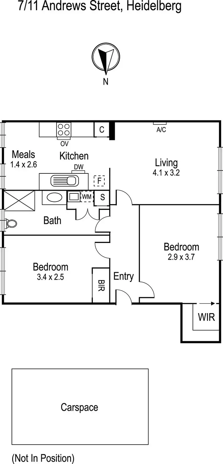 Floorplan of Homely apartment listing, 7/11 Andrews Street, Heidelberg VIC 3084