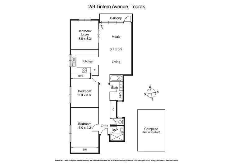 Floorplan of Homely apartment listing, 2/9 Tintern Avenue, Toorak VIC 3142