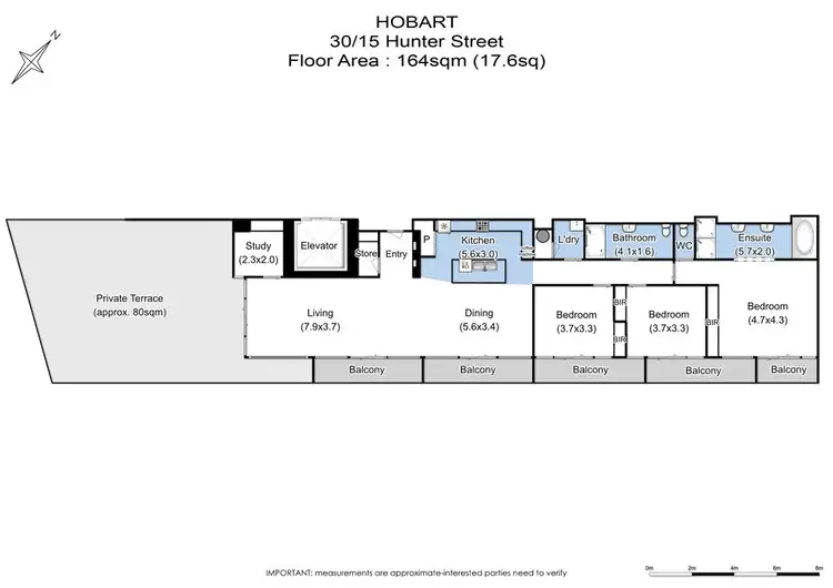 Floorplan of Homely apartment listing, 30/15 Hunter Street, Hobart TAS 7000