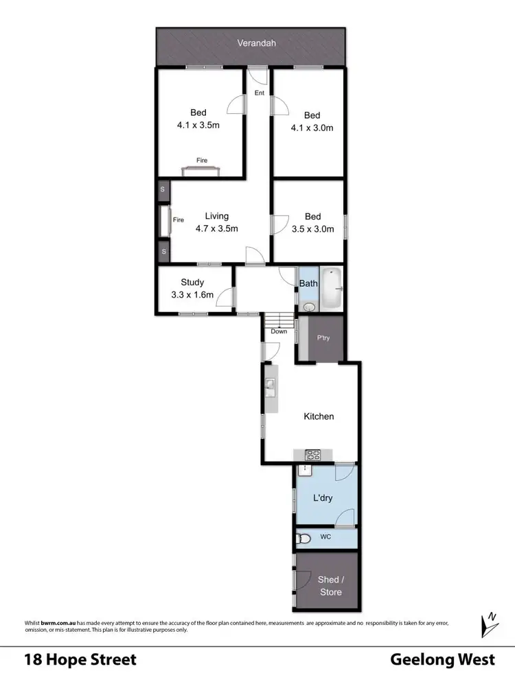 Floorplan of Homely house listing, 18 Hope Street, Geelong West VIC 3218
