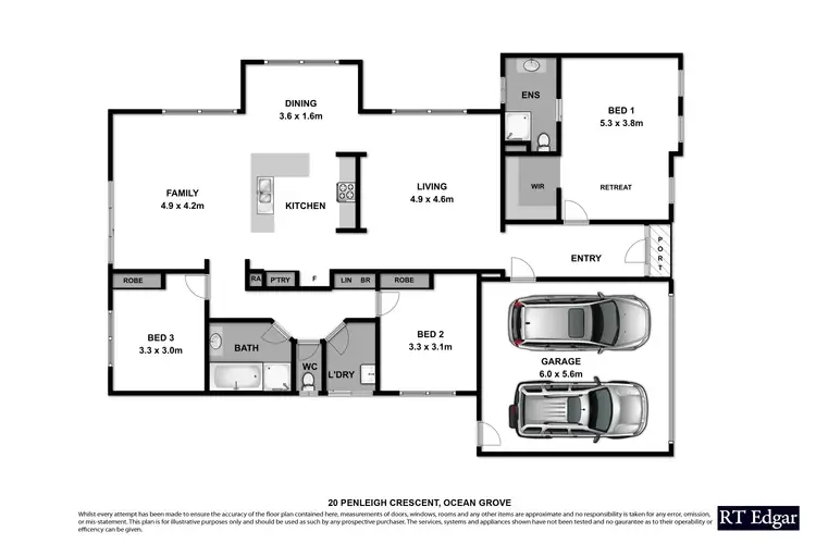 Floorplan of Homely house listing, 20 Penleigh Crescent, Ocean Grove VIC 3226
