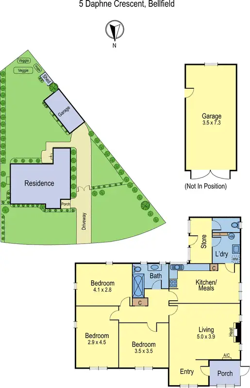 Floorplan of Homely house listing, 5 Daphne Crescent, Bellfield VIC 3081