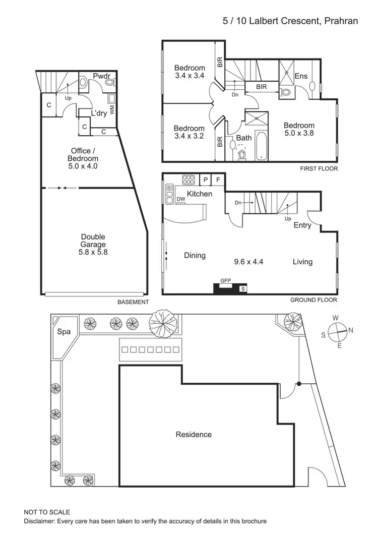 Floorplan of Homely townhouse listing, 5/10 Lalbert Crescent, Prahran VIC 3181