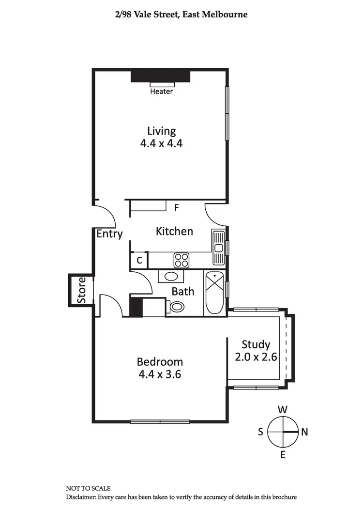 Floorplan of Homely apartment listing, 2/98 Vale Street, East Melbourne VIC 3002
