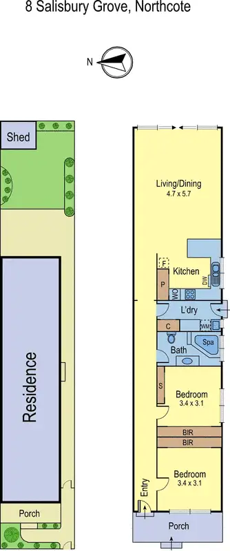 Floorplan of Homely house listing, 8 Salisbury Grove, Northcote VIC 3070