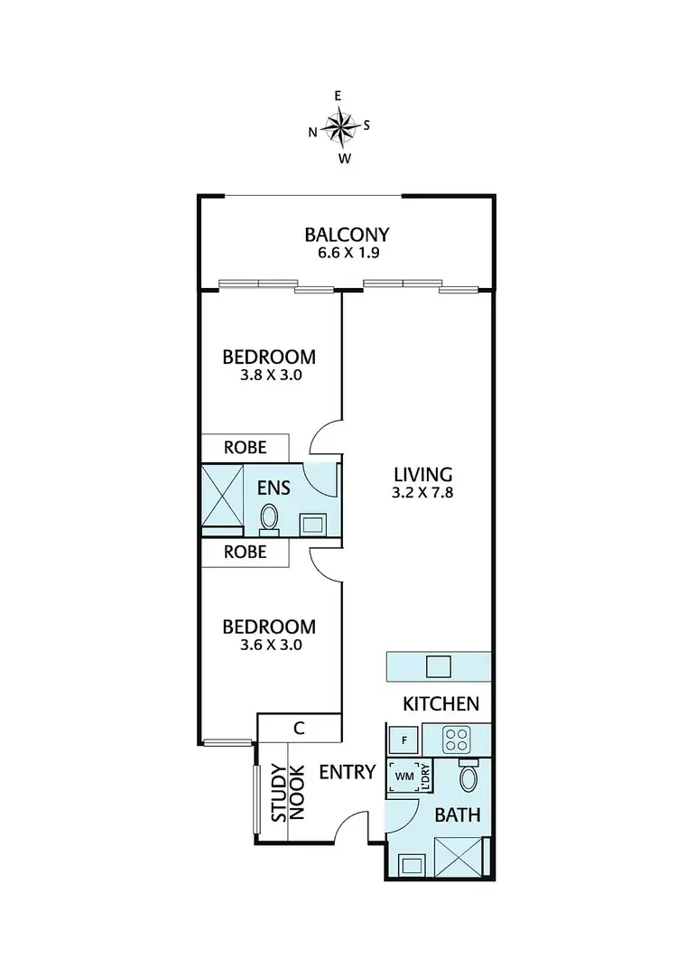Floorplan of Homely apartment listing, 201/679-685 High Street, Thornbury VIC 3071