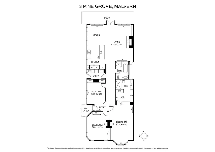 Floorplan of Homely house listing, 3 Pine Grove, Malvern VIC 3144