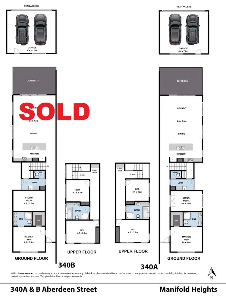 Floorplan of Homely townhouse listing, 340A Aberdeen Street, Manifold Heights VIC 3218