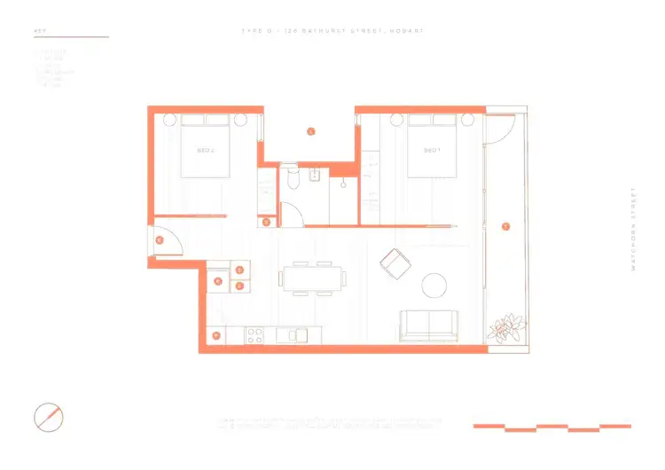Floorplan of Homely apartment listing, 5E/126 Bathurst Street, Hobart TAS 7000