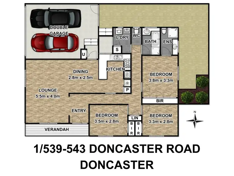 Floorplan of Homely unit listing, 1/539-543 Doncaster Road, Doncaster VIC 3108
