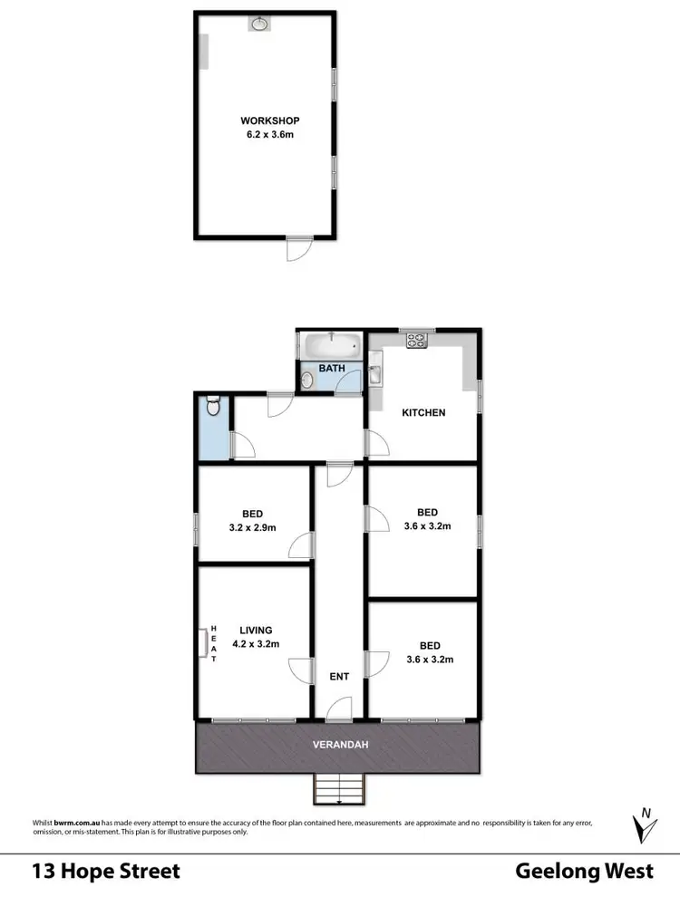 Floorplan of Homely house listing, 13 Hope Street, Geelong West VIC 3218