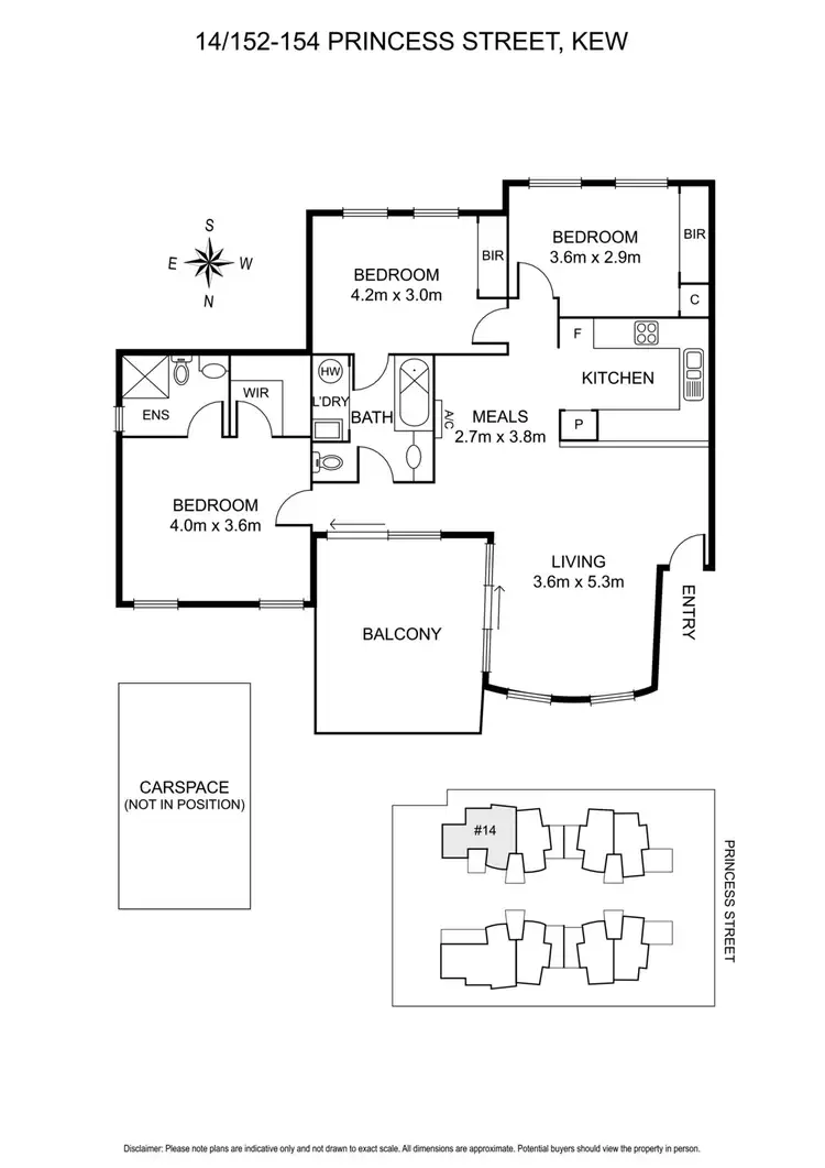 Floorplan of Homely apartment listing, 14/152-154 Princess Street, Kew VIC 3101