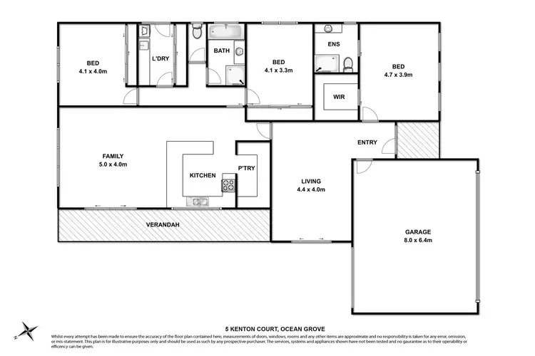 Floorplan of Homely house listing, 5 Kenton Court, Ocean Grove VIC 3226