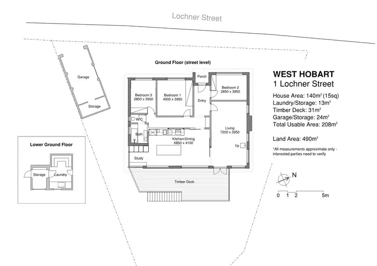 Floorplan of Homely house listing, 1 Lochner Street, West Hobart TAS 7000
