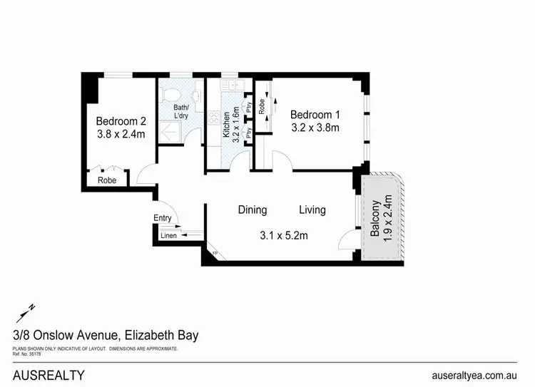 Floorplan of Homely apartment listing, 3/8 Onslow Avenue, Elizabeth Bay NSW 2011