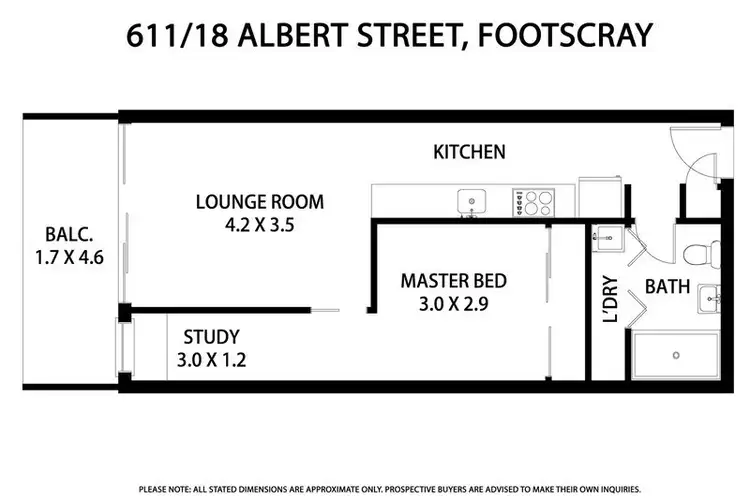 Floorplan of Homely apartment listing, 611/18 Albert Street, Footscray VIC 3011