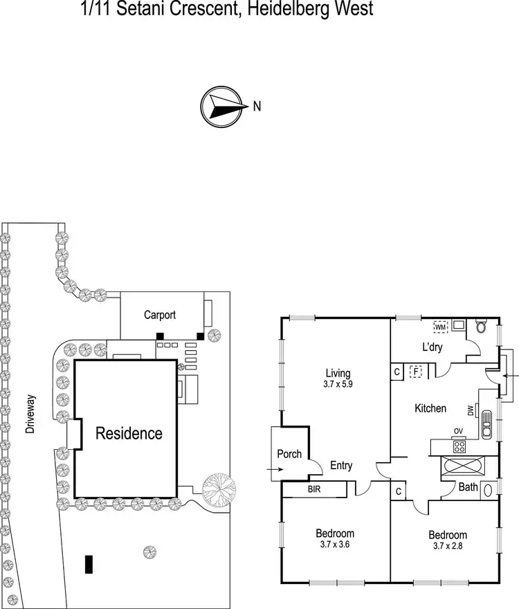 Floorplan of Homely unit listing, 1/11 Setani Crescent, Heidelberg West VIC 3081