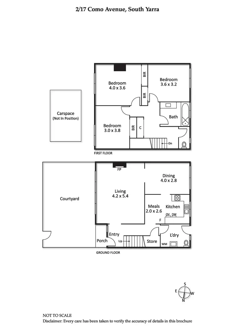 Floorplan of Homely townhouse listing, 2/17 Como Avenue, South Yarra VIC 3141