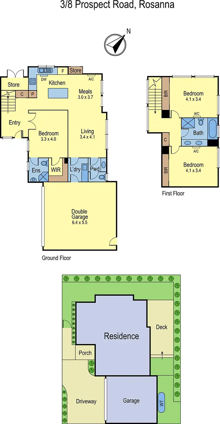 Floorplan of Homely townhouse listing, 3/8 Prospect Road, Rosanna VIC 3084