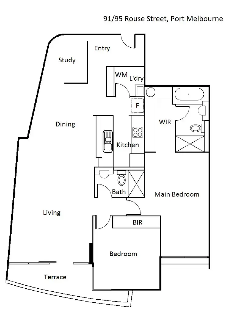 Floorplan of Homely apartment listing, 91/95 Rouse Street, Port Melbourne VIC 3207