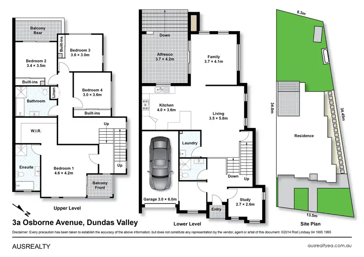 Floorplan of Homely semi-detached listing, 3a Osborne Avenue, Dundas Valley NSW 2117