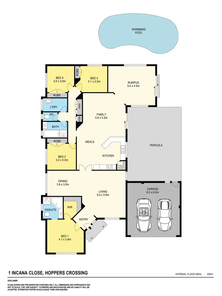 Floorplan of Homely house listing, 1 Incana Close, Hoppers Crossing VIC 3029