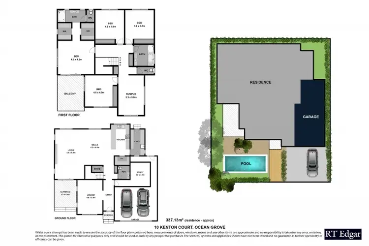 Floorplan of Homely house listing, 10 Kenton Court, Ocean Grove VIC 3226