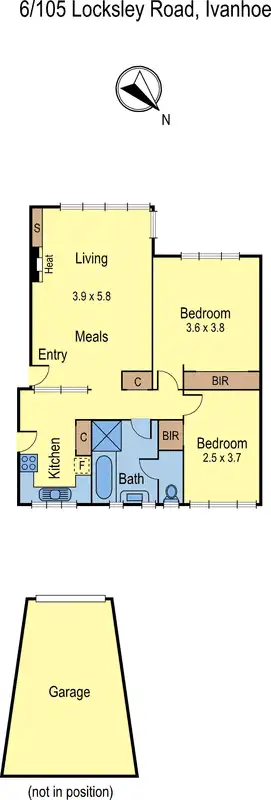 Floorplan of Homely apartment listing, 6/105 Locksley Road, Ivanhoe VIC 3079
