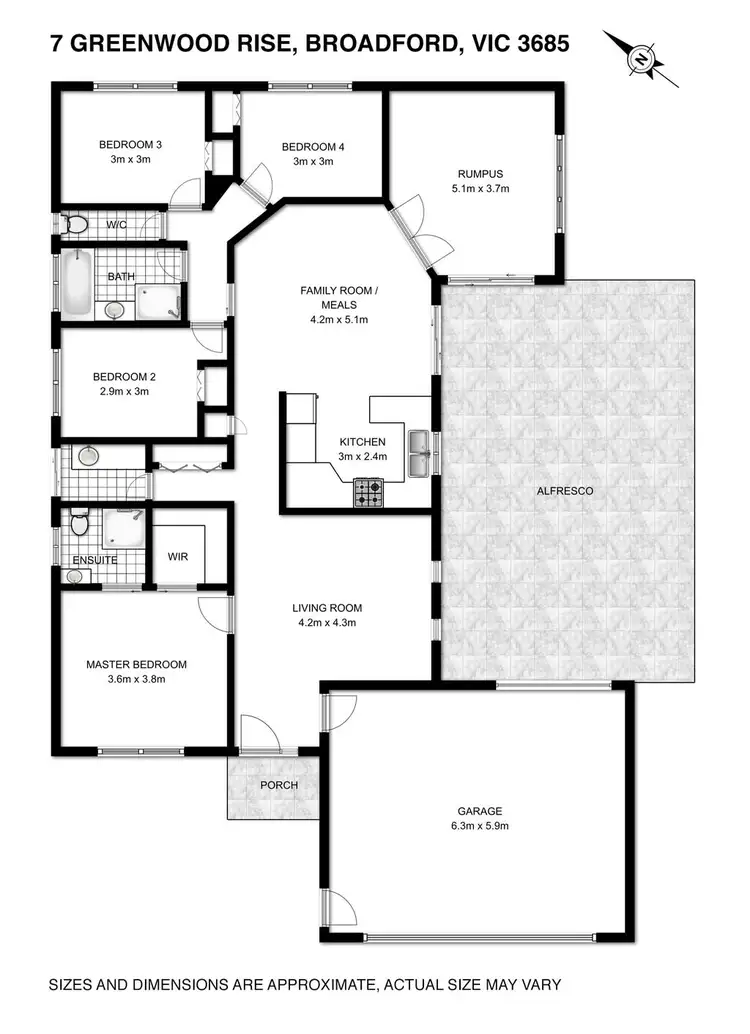 Floorplan of Homely house listing, 7 Greenwood Rise, Broadford VIC 3658