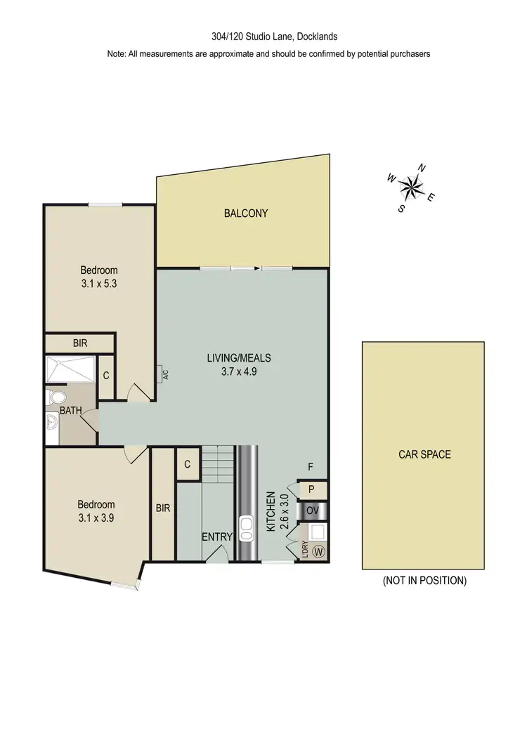 Floorplan of Homely apartment listing, 304/120 Studio Lane, Docklands VIC 3008