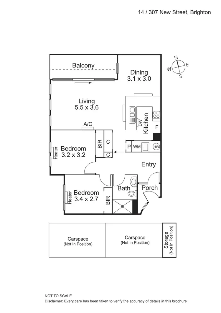 Floorplan of Homely apartment listing, 14/307 New Street, Brighton VIC 3186