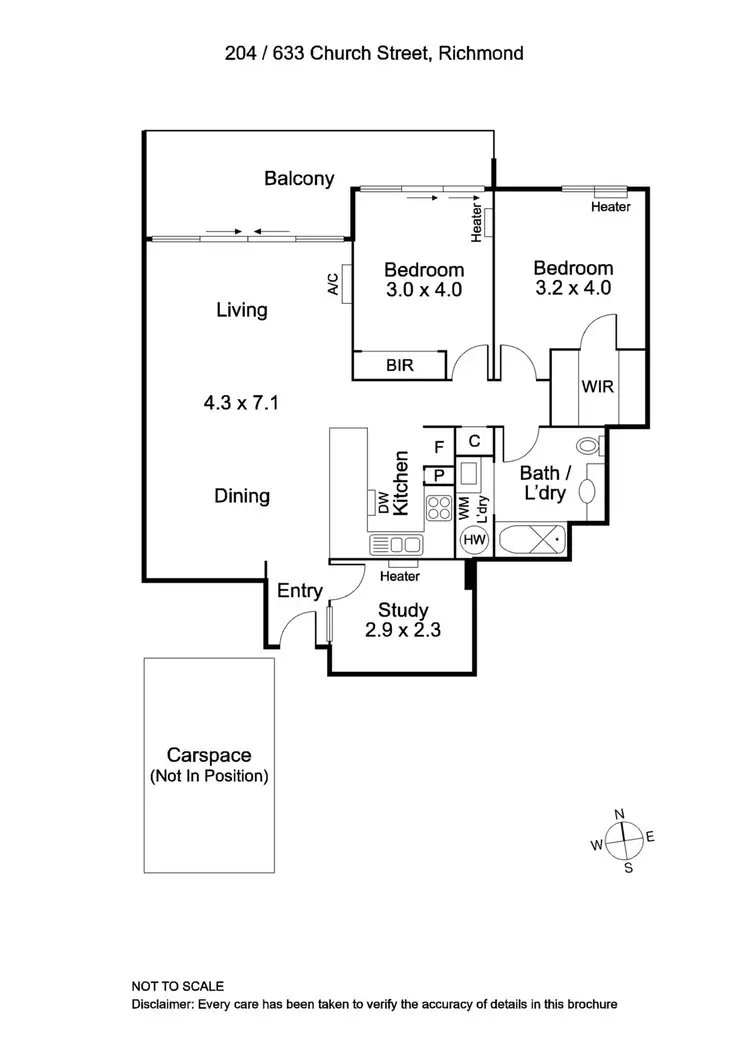 Floorplan of Homely apartment listing, 204/633 Church Street, Richmond VIC 3121