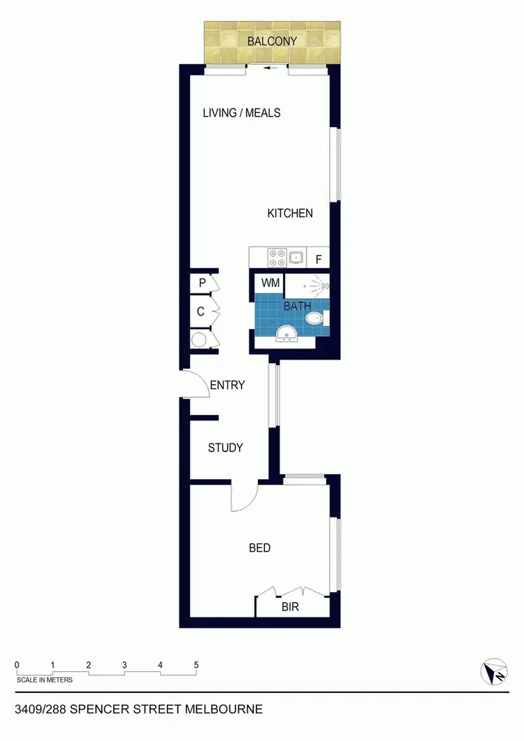 Floorplan of Homely apartment listing, 3509/288 Spencer Street, Melbourne VIC 3000