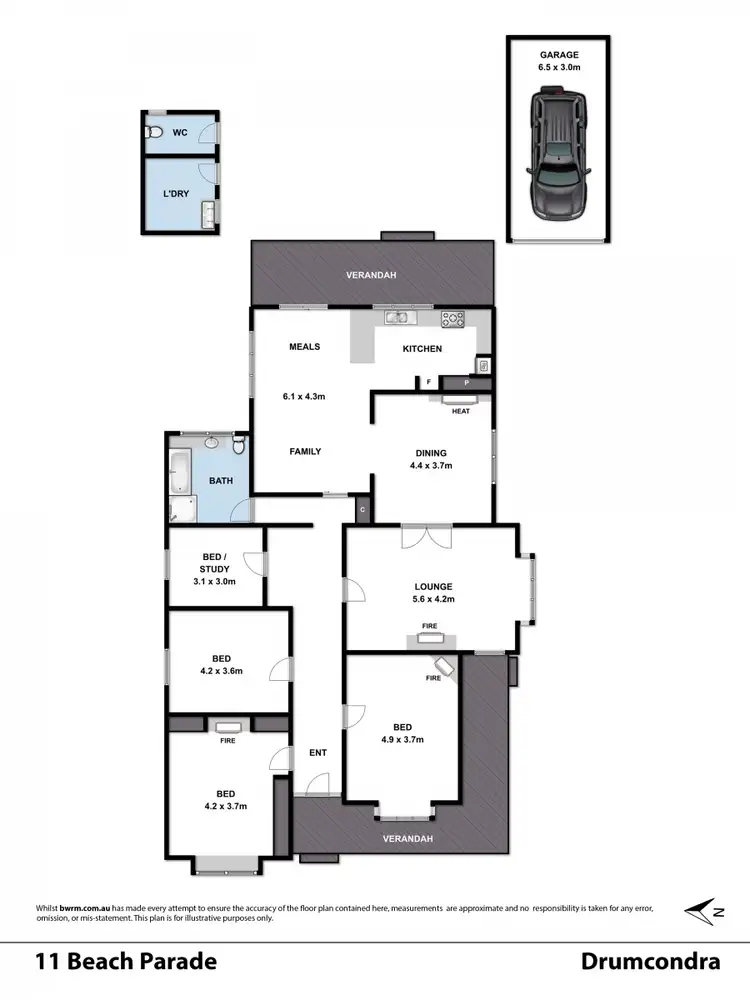 Floorplan of Homely house listing, 11 Beach Parade, Drumcondra VIC 3215