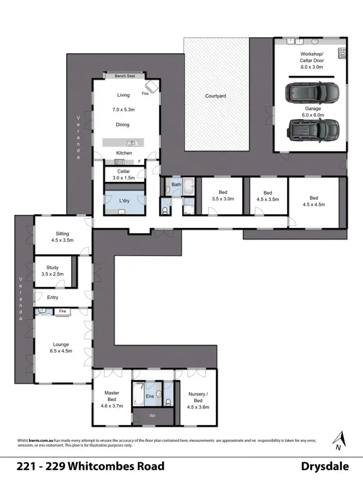 Floorplan of Homely rural property listing, 221-229 Whitcombes Road, Drysdale VIC 3222