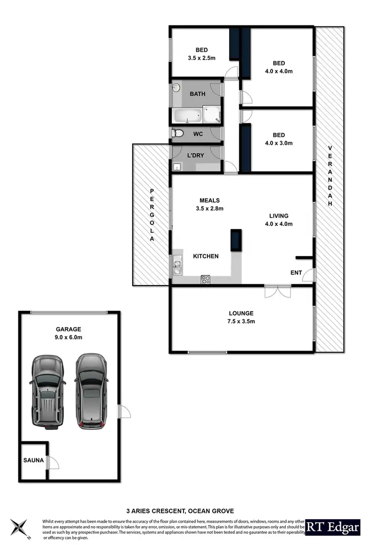 Floorplan of Homely house listing, 3 Aries Crescent, Ocean Grove VIC 3226