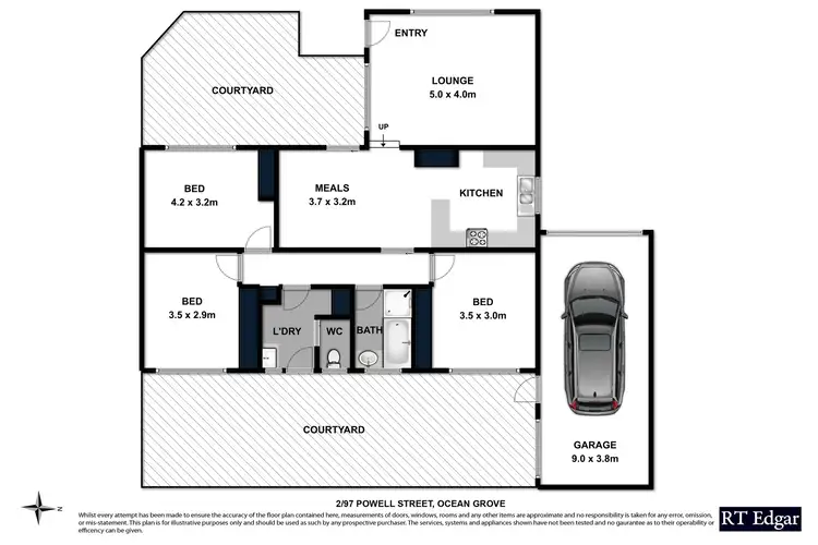 Floorplan of Homely unit listing, 2/97 Powell Street, Ocean Grove VIC 3226