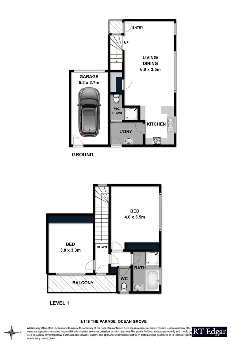 Floorplan of Homely house listing, 1/148 The Parade, Ocean Grove VIC 3226