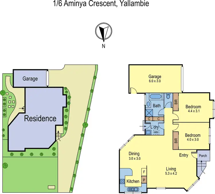 Floorplan of Homely unit listing, 1/6 Aminya Crescent, Yallambie VIC 3085