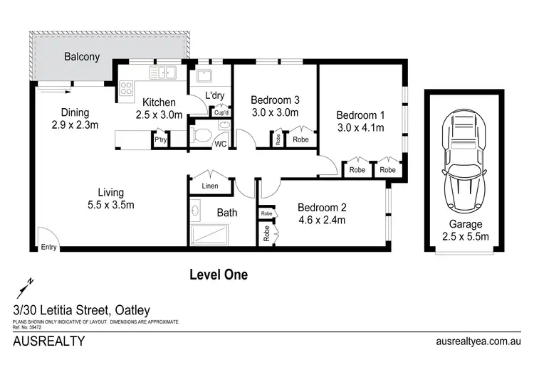 Floorplan of Homely apartment listing, 3/30 Letitia Street, Oatley NSW 2223