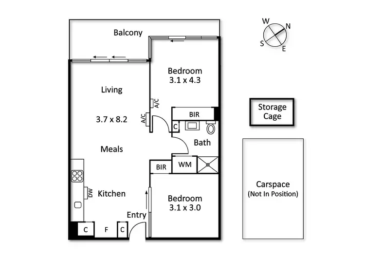 Floorplan of Homely apartment listing, 305/770D Toorak Road, Glen Iris VIC 3146
