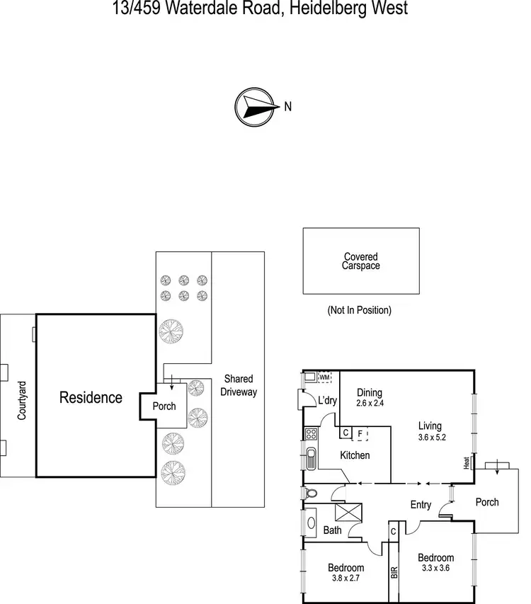 Floorplan of Homely unit listing, 13/459 Waterdale Road, Heidelberg West VIC 3081