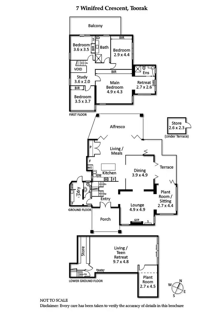 Floorplan of Homely house listing, 7 Winifred Crescent, Toorak VIC 3142