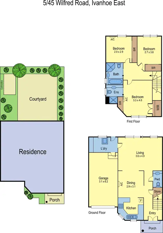 Floorplan of Homely townhouse listing, 5/45 Wilfred Road, Ivanhoe East VIC 3079