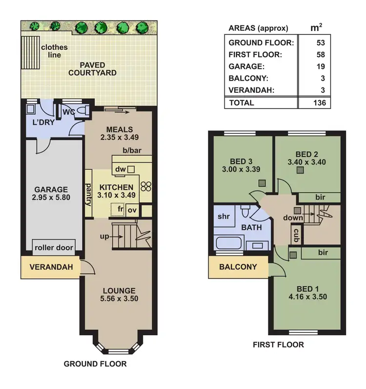 Floorplan of Homely townhouse listing, 2/8-10 Pisani Court, Golden Grove SA 5125