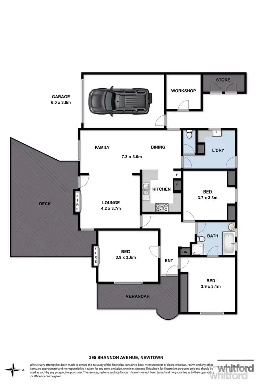 Floorplan of Homely house listing, 395 Shannon (cnr Vista Rd) Avenue, Newtown VIC 3220