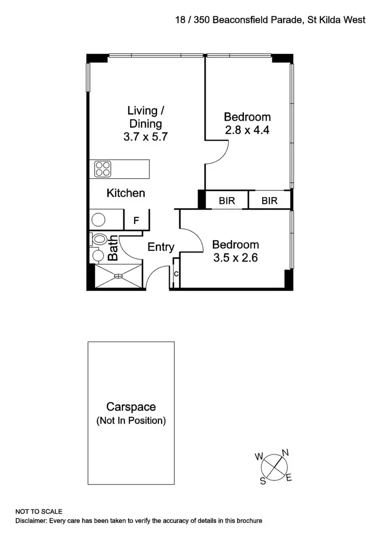 Floorplan of Homely apartment listing, 18/350 Beaconsfield Parade, St Kilda West VIC 3182