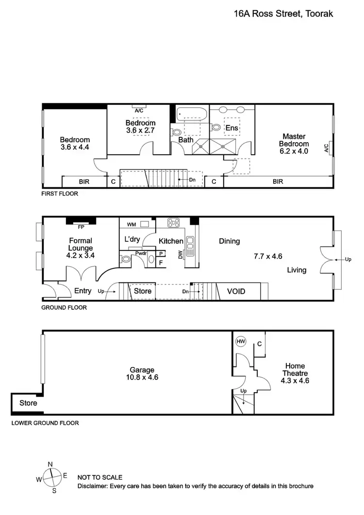 Floorplan of Homely townhouse listing, 16A Ross Street, Toorak VIC 3142